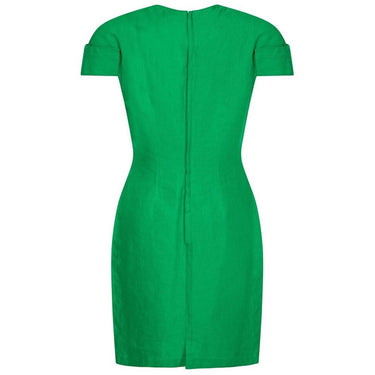 ARCHIVE: Gianni Versace 1980s Emerald Green Linen Mod Dress