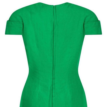 ARCHIVE: Gianni Versace 1980s Emerald Green Linen Mod Dress