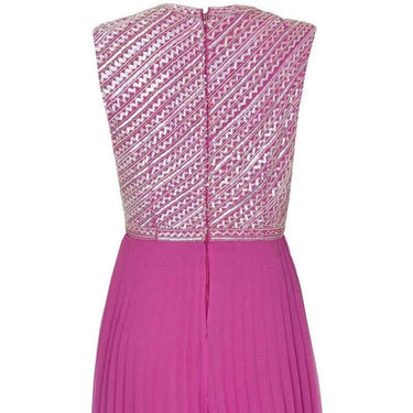 ARCHIVE - Hannalore of London 1960s Pink Silk Chiffon Sequined Pleated Dress