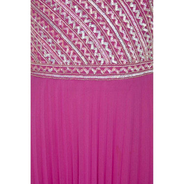 ARCHIVE - Hannalore of London 1960s Pink Silk Chiffon Sequined Pleated Dress