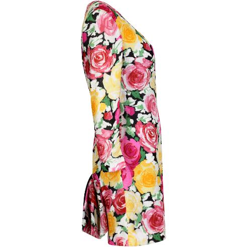 Haute Couture Christian Lacroix 1990s Colourful Rose Print Dress