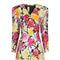Haute Couture Christian Lacroix 1990s Colourful Rose Print Dress