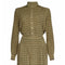 Hermes 1970s Silk Sage Green Oakleaf Print Blouse and Skirt Suit