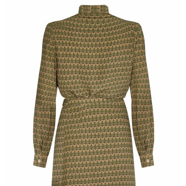 ARCHIVE - Hermes 1970s Silk Sage Green Oakleaf Print Blouse and Skirt Suit
