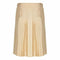 Hermes Beige Natural Silk and Leather Accordion Pleat Skirt