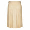 Hermes Beige Natural Silk and Leather Accordion Pleat Skirt