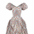HOLD 1930s Multicolour Floral Cotton Bubble Hem Dress