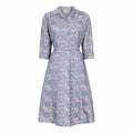 HOLD 1950s Blush & Blue Lace Belted Tea Dress