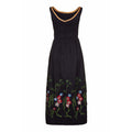 1960s Embelished Dress with Colourful Embroidered Flowers and Beading