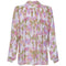 Jeff Banks 1970s Floral Chiffon and Lace Blouse