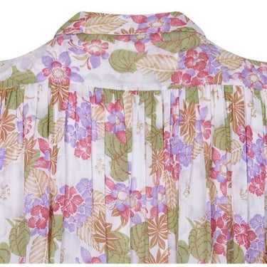 1970s Jeff Banks Floral Chiffon and Lace Blouse