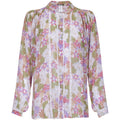 Jeff Banks 1970s Floral Chiffon and Lace Blouse