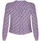 Jeff Banks 1970s Geometric Patterned Purple Blouse With Pussy Bow Collar