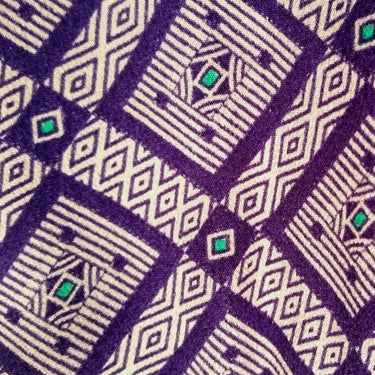 1970s Jeff Banks Geometric Purple Blouse