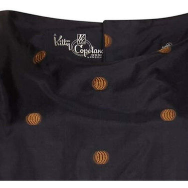 ARCHIVE - Kitty Copeland 1950s Black Taffeta Silk Polkadot Dress