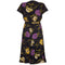 Klafter & Sobel 1940s Navy Rayon Floral Crepe Dress with Corsage