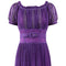 Late 1940s or 1950s Baroque Deep Purple Silk Chiffon Evening Dress