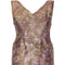 Late 1950's Green and Purple Floral Lame Cocktail Dress