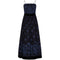 Louis Feraud 1980s Embroidered Blue Silk and Black Velvet Gown