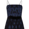 Louis Feraud 1980s Embroidered Blue Silk and Black Velvet Gown