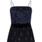 Louis Feraud 1980s Embroidered Blue Silk and Black Velvet Gown