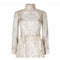Miss Dior 1970s Brown Swirl Pattern Belted Dress