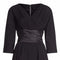 Mollie Parnis 1950s Black Dress with Pleated Ribbon Inserts
