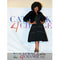 Mollie Parnis 1950s Black Dress with Pleated Ribbon Inserts