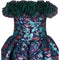 Nina Ricci 1990s Haute Couture Puff Skirt Party Dress with Ruffle Neckline