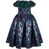 Nina Ricci 1990s Haute Couture Puff Skirt Party Dress with Ruffle Neckline
