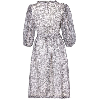ARCHIVE: Norman Hartnell 1970s Couture Silk Crepe Monochrome Print Dress