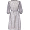 Norman Hartnell 1970s Couture Silk Crepe Monochrome Print Dress
