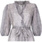 Norman Hartnell 1970s Couture Silk Crepe Monochrome Print Dress
