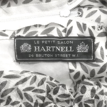 ARCHIVE: Norman Hartnell 1970s Couture Silk Crepe Monochrome Print Dress