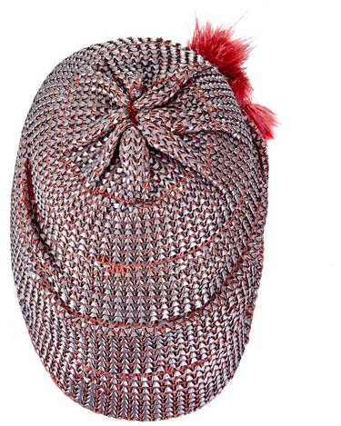 Original 1920's Flapper Cloche Hat With Metal Raffia Weave and Feather Trim