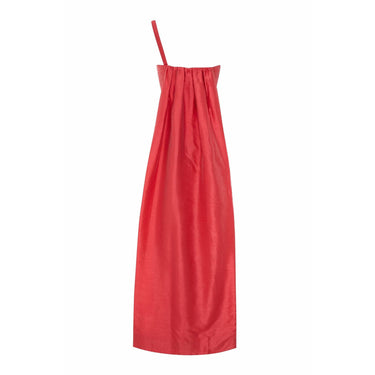ARCHIVE - 1960s Frank Usher Coral Silk Asymmetrical Evening Dress