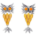Original 1970s Articulated Owl Clip Earrings