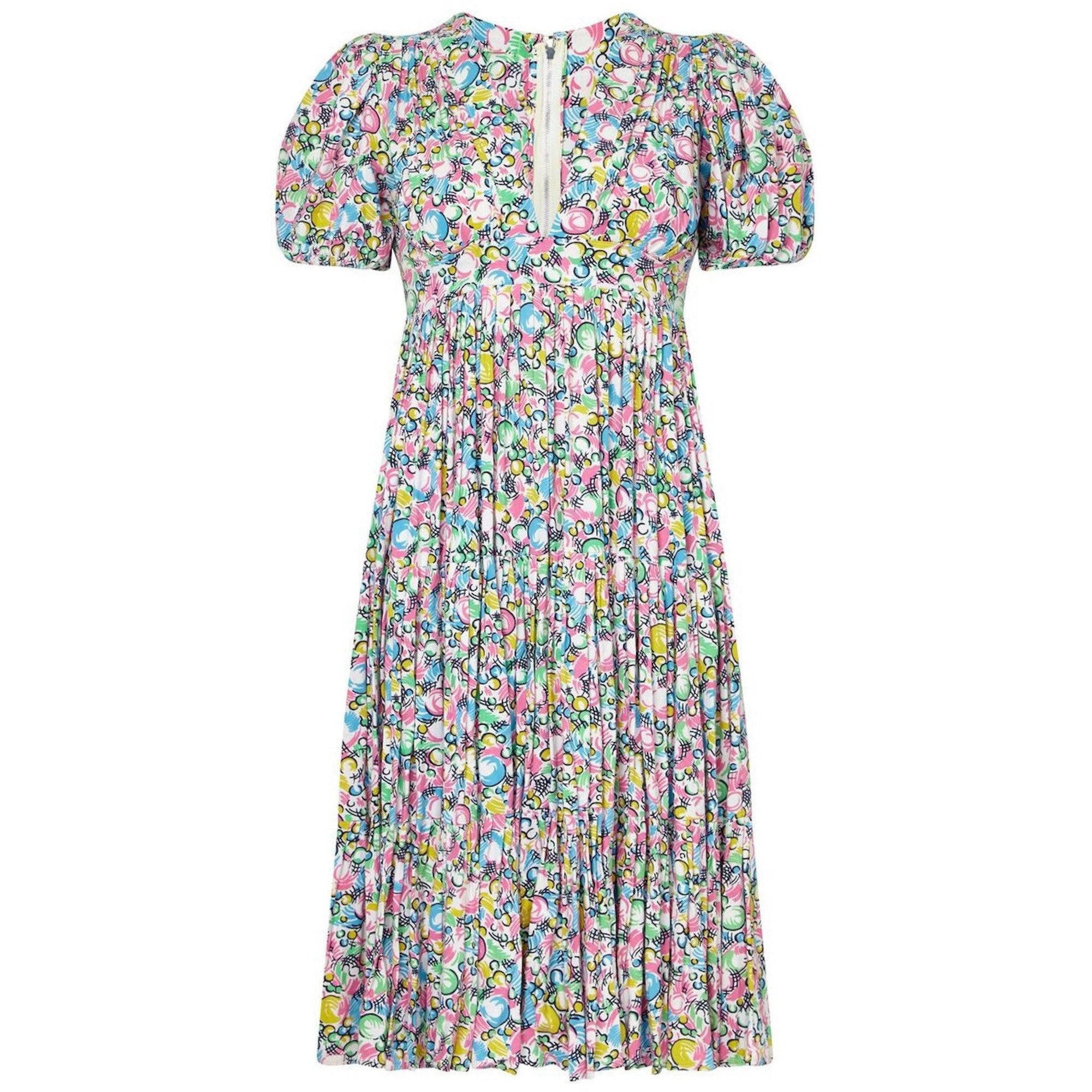 Ossie Clark for Radley Celia Birtwell Bubble Print Smock Dress circa 1969