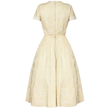 Pierre Balmain 1950s Haute Couture Cream Jacquard Two Piece Bridal Set