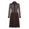 Pisanti 1970s Chocolate Brown Dress with Wide Lapel Detail and Lame Bodice