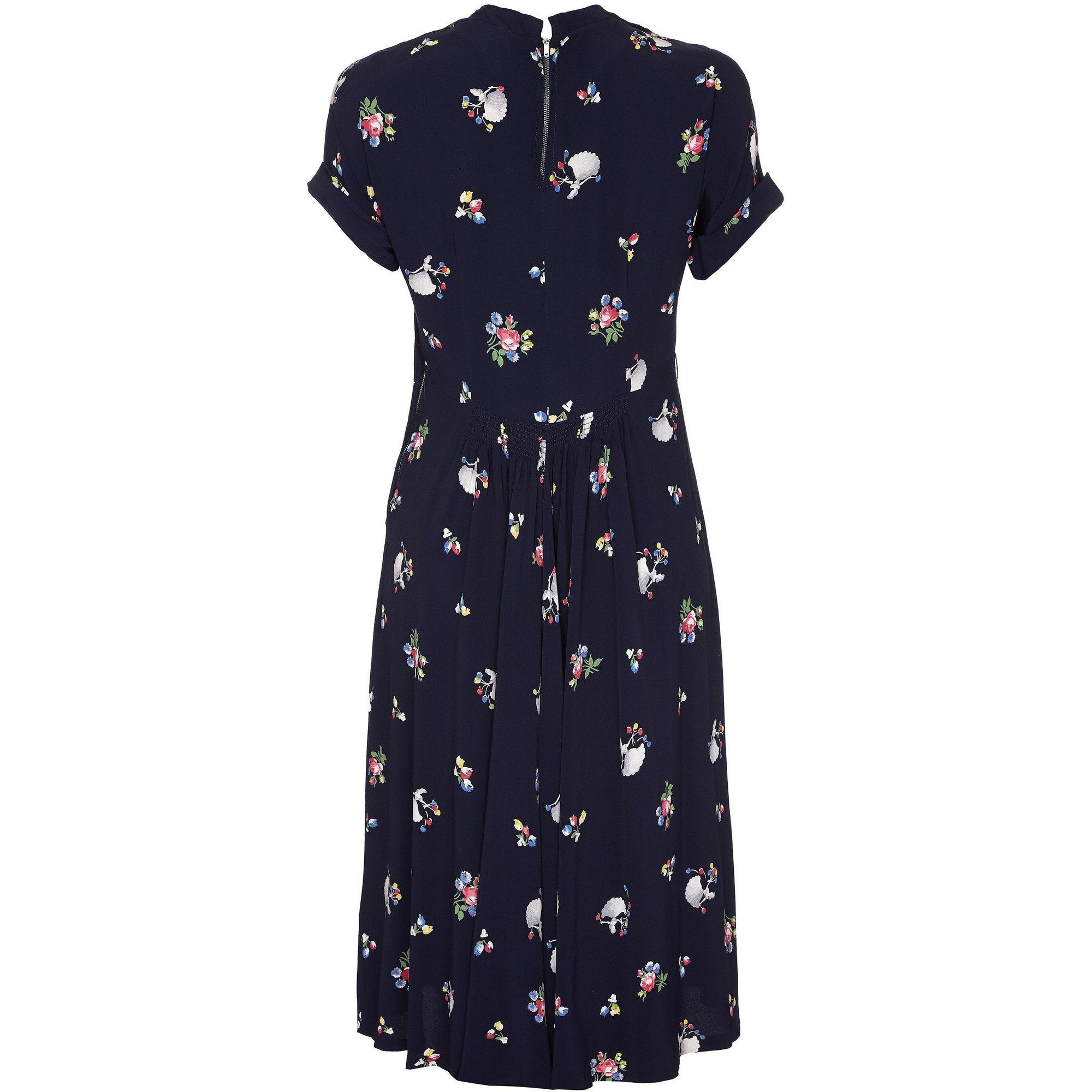 Rare 1940s Ballerina Novelty Print Rayon Tea Dress