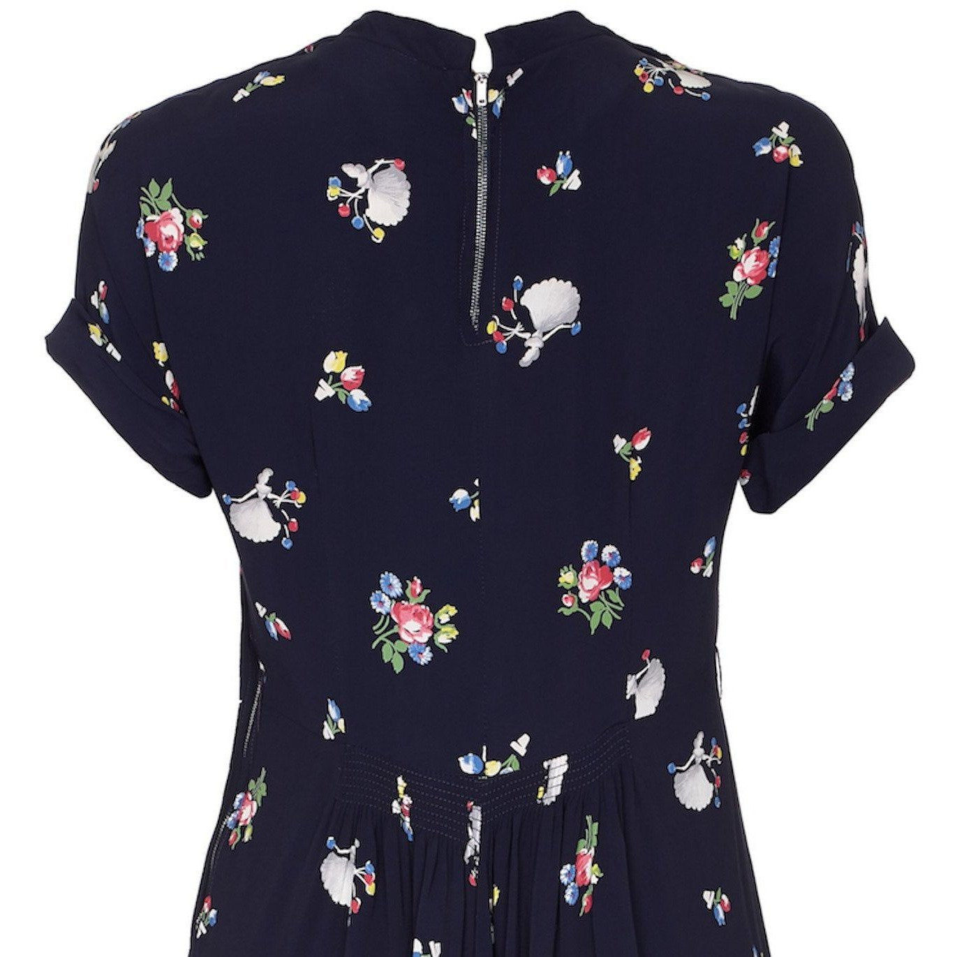 Rare 1940s Ballerina Novelty Print Rayon Tea Dress