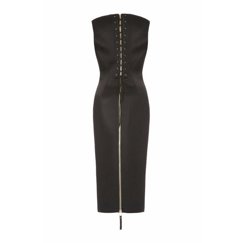Rare 1990’s Jean Paul Gaultier Black Neoprene Corset Dress