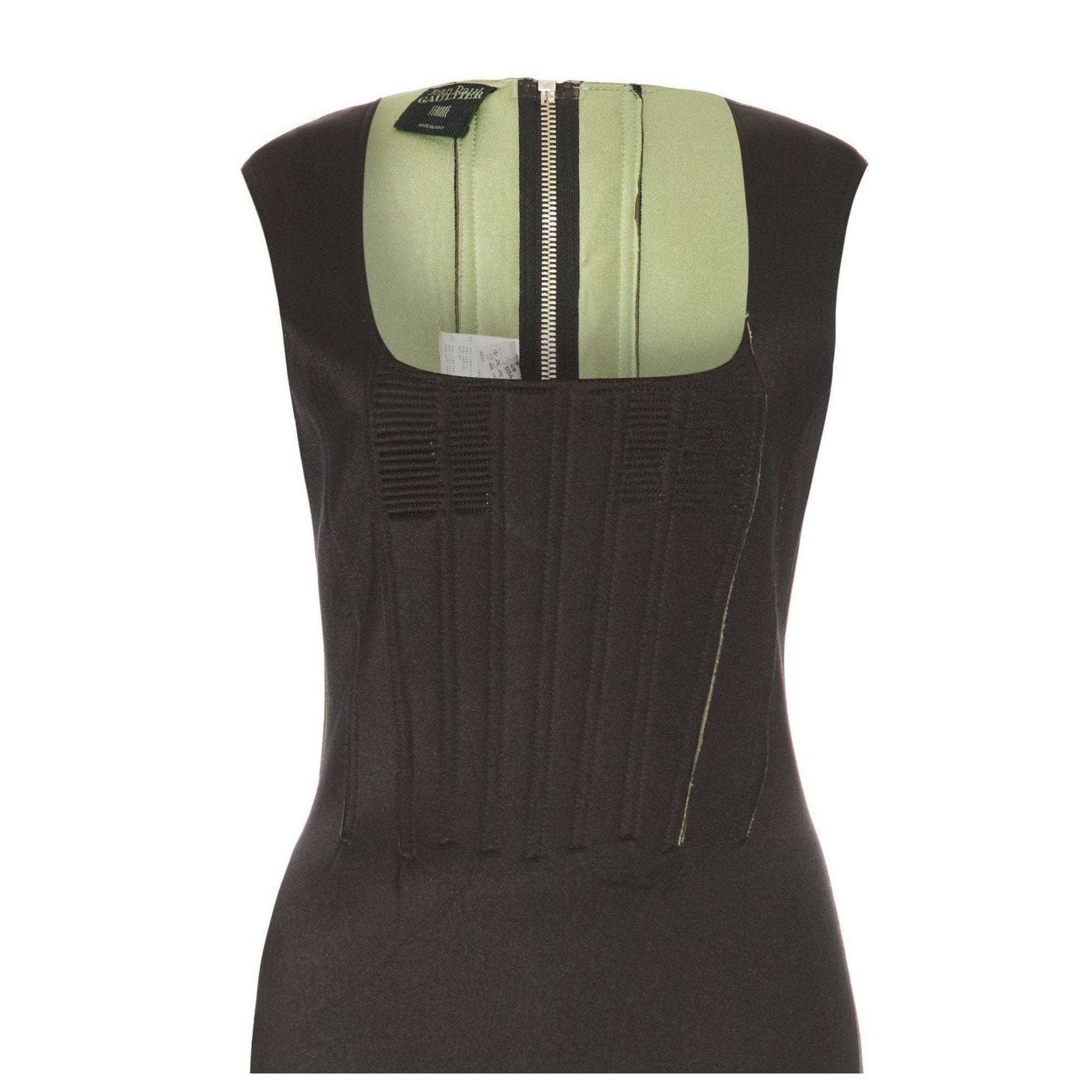 Rare 1990’s Jean Paul Gaultier Black Neoprene Corset Dress