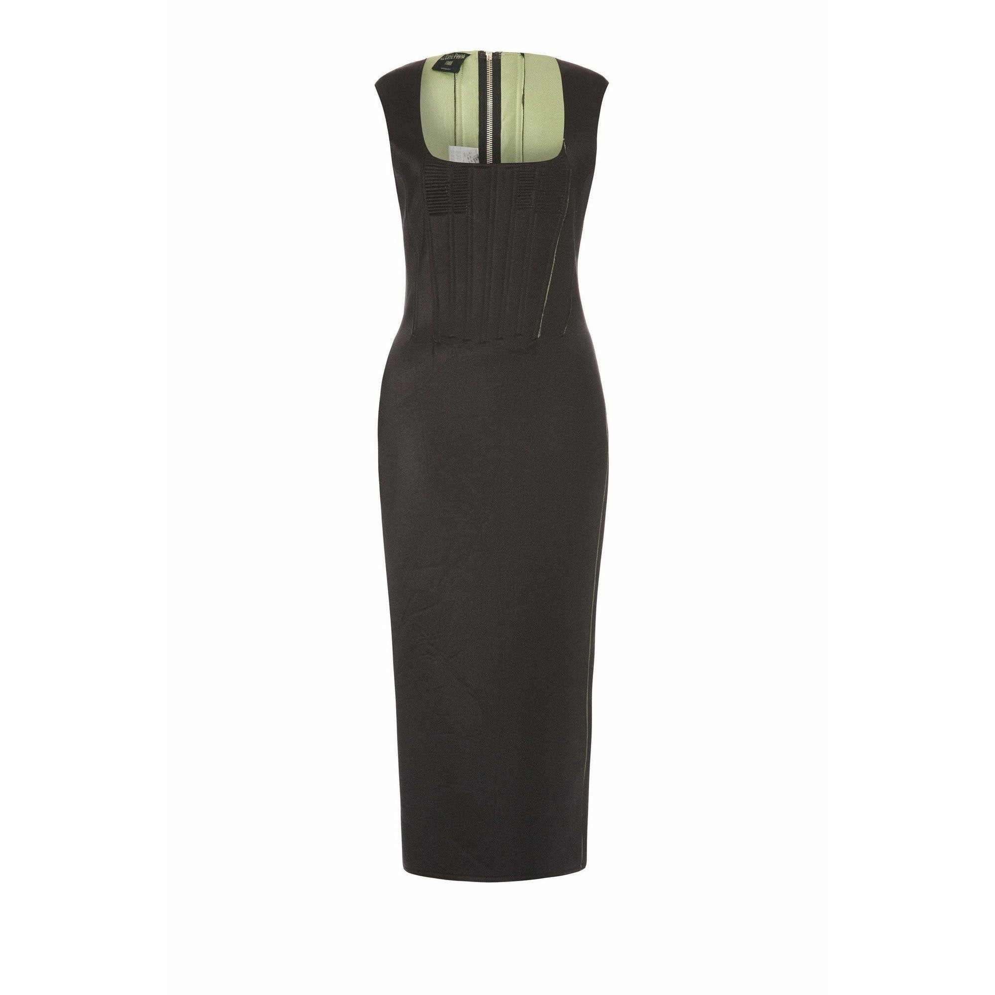 Rare 1990’s Jean Paul Gaultier Black Neoprene Corset Dress