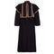 Rare Early Bill Gibb 1970s Renaissance Style Black Pleated Dress