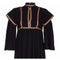 Rare Early Bill Gibb 1970s Renaissance Style Black Pleated Dress