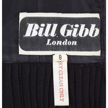 ARCHIVE - Rare Early Bill Gibb 1970s Renaissance Style Black Pleated Dress