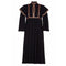 Rare Early Bill Gibb 1970s Renaissance Style Black Pleated Dress