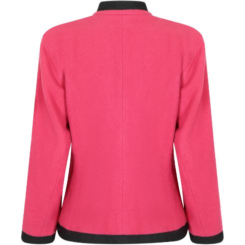 Runway Worn Yves Saint Laurent 1994 Pink Felt Wool Trimmed Jacket